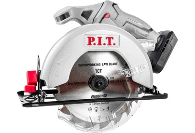 P.I.T. Пила циркулярная аккум. PKS20H165A SOLO (20В, диск 165мм, пропил 52мм, 4300об/мин, накл.45°)