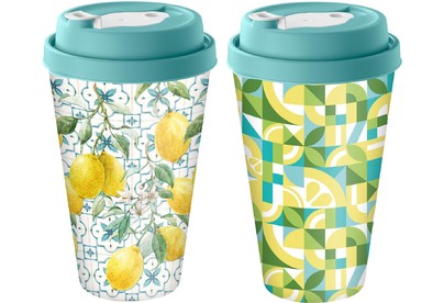 HOMVER Sicily Lemon с крышкой 550мл с декором с клапаном (зеленый) 223112418/05