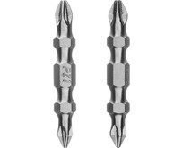 GROSS Набор бит двухстор., PH2PH1х45мм, PZ2PZ1х45мм, сталь S2, 2 шт.//