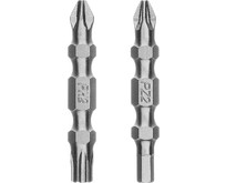 GROSS Набор бит двухстор., PH2T30х45мм, PZ2H4х45мм, сталь S2, 2 шт.//