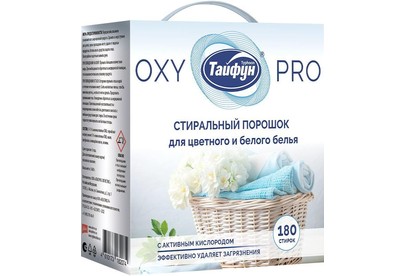 ТАЙФУН 182074 Стиральный порошок для цветного и белого белья с активным кислородом, 3,6 кг