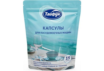 ТАЙФУН 182098 Капсулы для посудомоечных машин, 15 шт