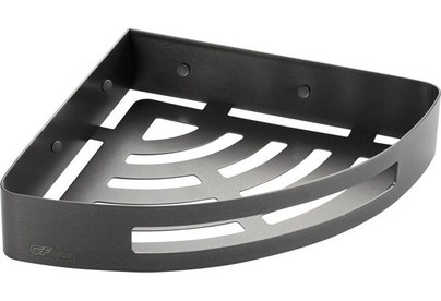 GFMARK 78360 Полочка 22 см одинарная угловая овальная, литая, ГРАФИТ, из нержавеющей стали марки SUS 304