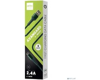 PERFEO (U4023) AVANGARD USB A вилка  Micro USB вилка, 2.4A, зеленый, длина 1 м