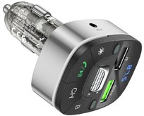 HOCO (6931474789075) E71 Crystal transparent discovery edition QC3.0 car BT FM черный