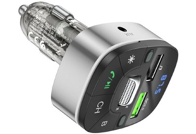 HOCO (6931474789075) E71 Crystal transparent discovery edition QC3.0 car BT FM черный
