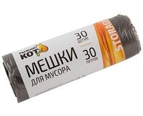 РЫЖИЙ КОТ Мешки д/мусора 30л (30шт./рул.), ПНД, черные (003930)