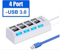 SMARTBUY (SBHA7304W) USB 3.0 хаб + выкл., 4 порта, белый