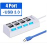 SMARTBUY (SBHA7304W) USB 3.0 хаб + выкл., 4 порта, белый