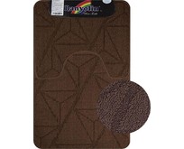 САНАКС 00849 Коврик в ванную CROSSLOOP, двойной, КОРИЧНЕВЫЙ,однотонный, 500х800, 500х400 мм,100% полиэстер