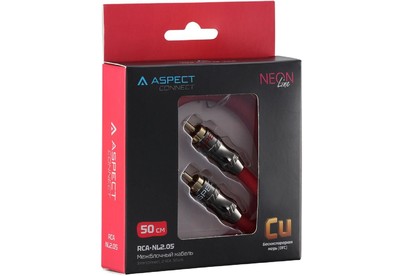 ASPECT RCANL2.05, Neon Line, коаксиал, OFC, 2 экрана, 2RCA2RCA, 0.5м