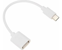 REXANT (181180) USB OTG TypeC – гн. USBА, 2,4A, 0,15м, ПВХ, белый