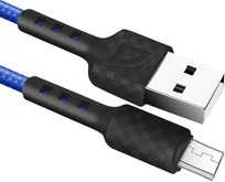 DEFENDER (87115BLU) USB кабель F181 Micro 1м, 2.4А, нейлон
