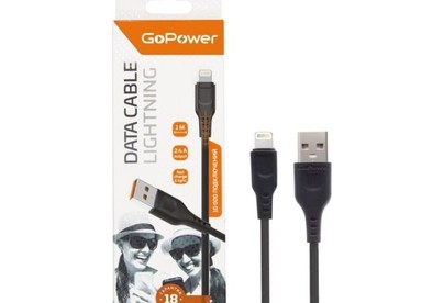 GOPOWER (0000018568) GP01L USB (m)Lightning (m) 1.0м 2.4A черный