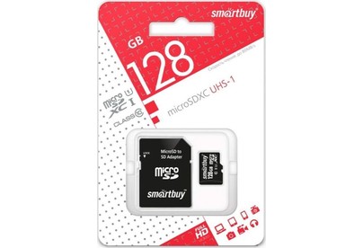 SMARTBUY (SB128GBSDCL1001) MicroSDXC 128GB Class10 UHSI U1 + адаптер