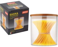MALLONY Стеклянная банка для сыпучих продуктов с крышкой BAMBU, объем: 0,45 л (004451)