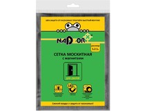 NADZOR Сетка москитная на дверь с магнитами, чёрная, в пакете, MSN020MPB