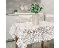 РЫЖИЙ КОТ Скатерть ПВХ Розы коллекция Ажур размер 110х132 см (106450)