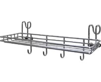 MULTIDOM Полка для специй с 4 крючками навесная на рейлинг 25x9,5x10 см AN52136