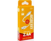 AKSBERRY (6972969383163) X156 Silicone MicroUSB 2,4A 1м белый