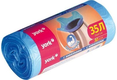 YORK с завязками YORK 35л (30шт.) 902160
