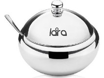 LARA LR0835 SS сахарница с ложкой стекло