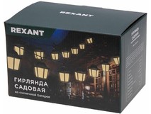 REXANT (6022427) Гирлянда садовая Денг, 335см, 3000К, встроенный аккумулятор, солнечная панель, коллекция Пекин