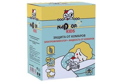 NADZOR Комплект от комаров для детей45 ночей (Электрофумигатор+жидкость) DET1245