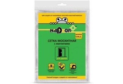 NADZOR Сетка москитная на дверь с магнитами, белая, в пакете, MSN020MPW