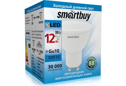 SMARTBUY (SBLGU101260K) 12W/6000K/GU10