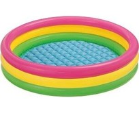 INTEX Бассейн надувной 147x33 см. Трехцветный с надувным дном . Арт. 57422NP