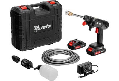 MTX Моечная машина высокого давления аккумуляторная А2102, 40 бар, 4 л/мин, Liion 21 В, 2 акк.//
