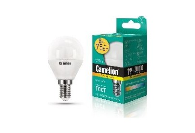 CAMELION (12391) LED8G45/830/E14/8Вт/3000K