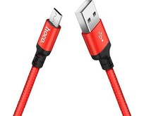 HOCO (6957531062851) X14 USB (m)microUSB (m) 1.0м  красный/черный