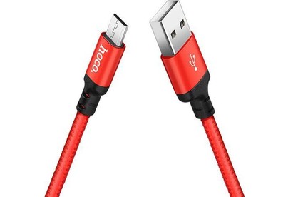 HOCO (6957531062851) X14 USB (m)microUSB (m) 1.0м  красный/черный