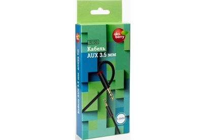 AKSBERRY (6900209120018) R150, jack 3.5mmjack 3.5mm, круглый в тканевой оплетке,1м , черный