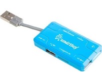 SMARTBUY (SBRH750B) хаб + картридер синий