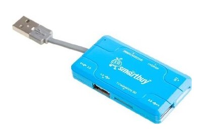 SMARTBUY (SBRH750B) хаб + картридер синий