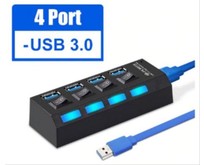 SMARTBUY (SBHA7304B) USB 3.0 хаб + выкл., 4 порта, черный