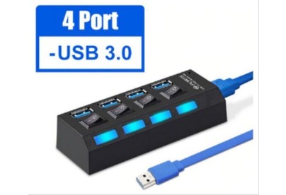 SMARTBUY (SBHA7304B) USB 3.0 хаб + выкл., 4 порта, черный