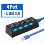 SMARTBUY (SBHA7304B) USB 3.0 хаб + выкл., 4 порта, черный