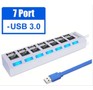 SMARTBUY (SBHA7307W) USB 3.0 хаб + выкл., 7 портов, белый