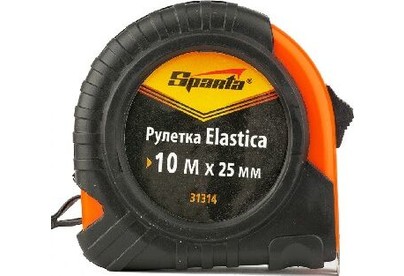 SPARTA Рулетка Elastica, 10 м х 25 мм, обрезиненный корпус 31314