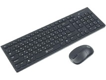 OKLICK Клавиатура + мышь Оклик 220M клав:черный мышь:черный USB беспроводная slim Multimedia (1062000)