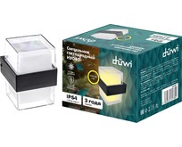 DUWI (24780 1) НУОВО, 105x105x135мм, 6Вт, термостойкий пластик, 3000К, IP54, черный
