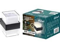 DUWI (24781 8) НУОВО, 105x105x135мм, 6Вт, термостойкий пластик, 4200К, IP54, черный