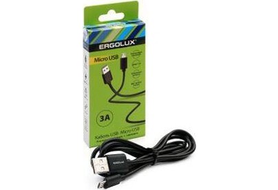 ERGOLUX (15093) ELXCDC01C02 USBMicro USB 3А 1,2м Черный