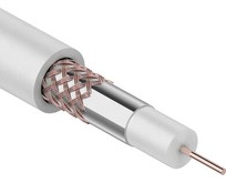 REXANT (012641) Кабель коаксиальный RG59U+CU, CU/AL/CU, 64%, 75 ОМ, бухта 100М белый