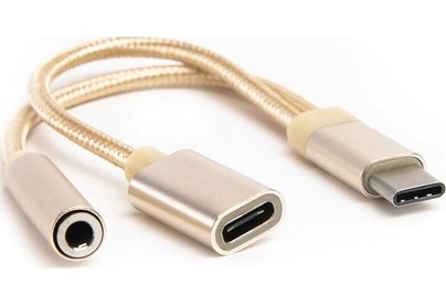 АТОМ (31041) USB TypeC3,5 Jack/USB TypeC , золотой