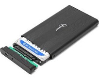 GEMBIRD (13045) EE2U2S5 внешний корпус 2.5, черный, USB 2.0, SATA, металл